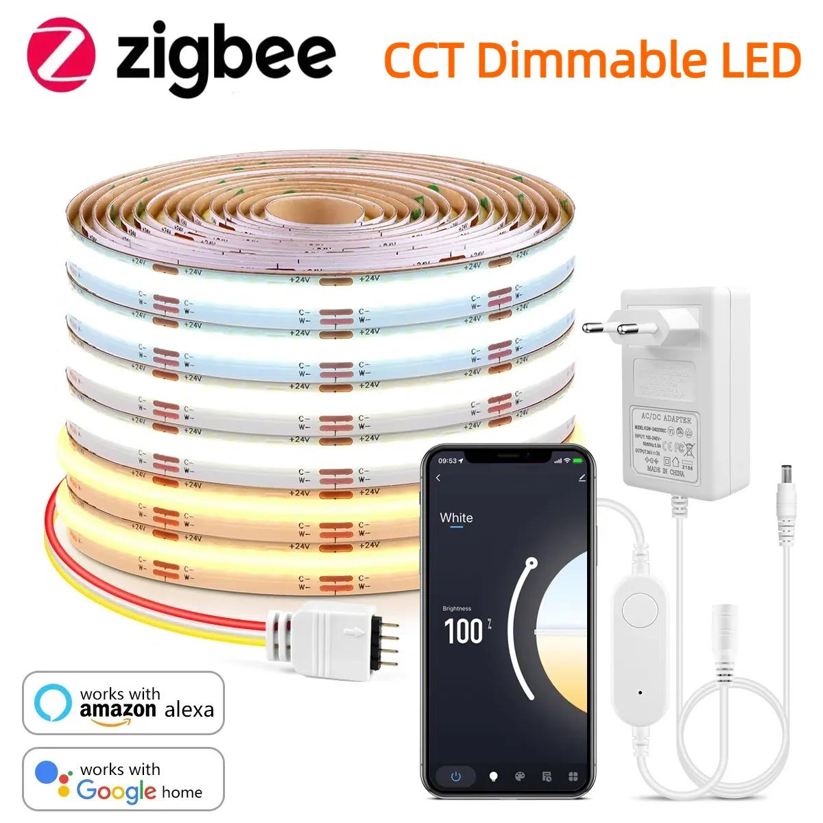 Smart Home Hub Apple - Zigbee 3.0 CCT 2700K-6500K Dimbare COB