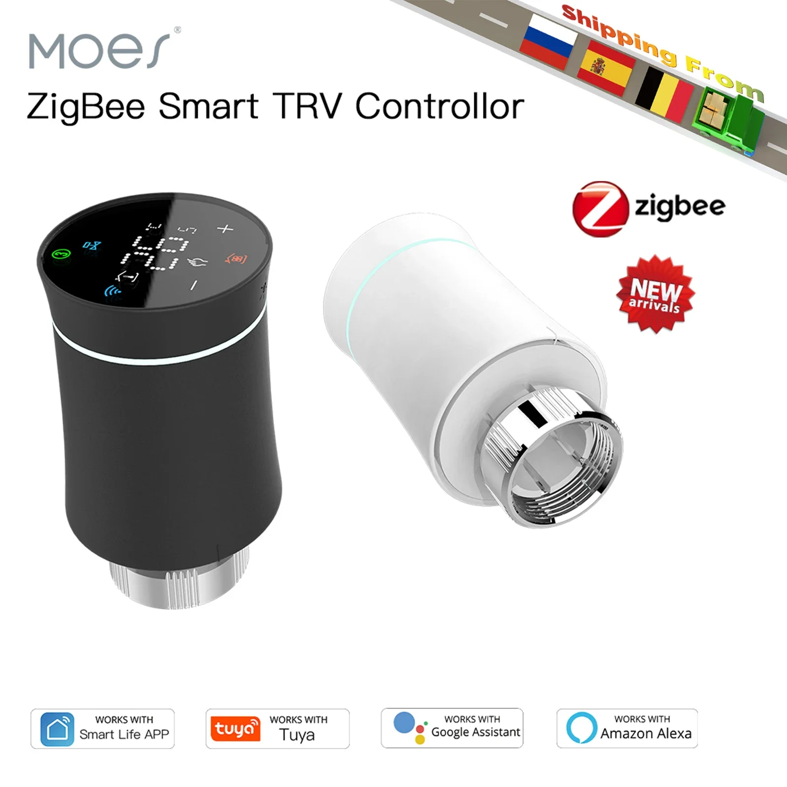 Smart Home Thermostat - MOES ZigBee 3.0 TRV Thermostaat Tuya