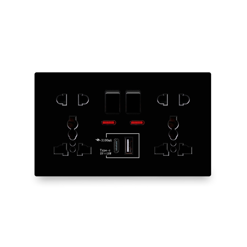 Smart Wall Socket - 18W Type-C Snellaad Wandcontactdoos 13A Slimme