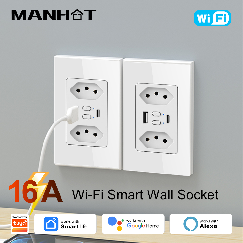 Smart Home Proxmox - MANHOT Wifi Smart Brazil Socket Switch