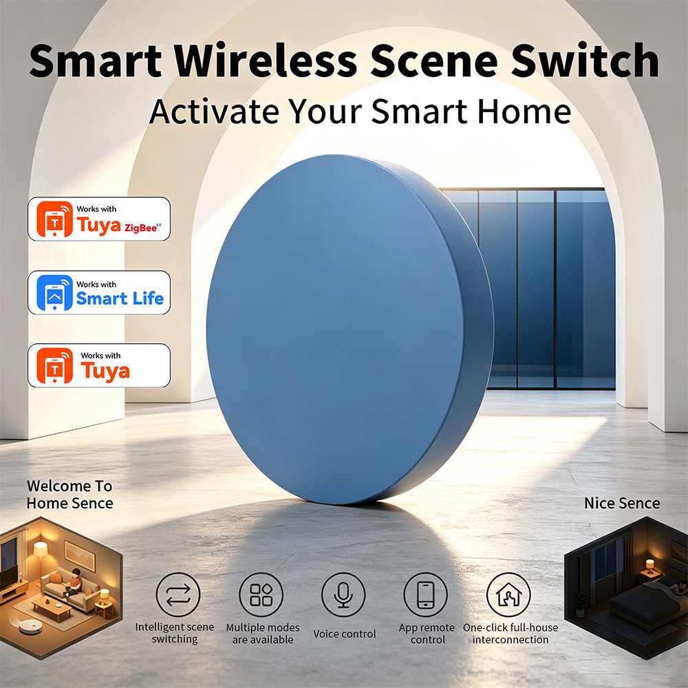 Smart Home Button - Zigbee Smart Scene Drukknop Compatibel met