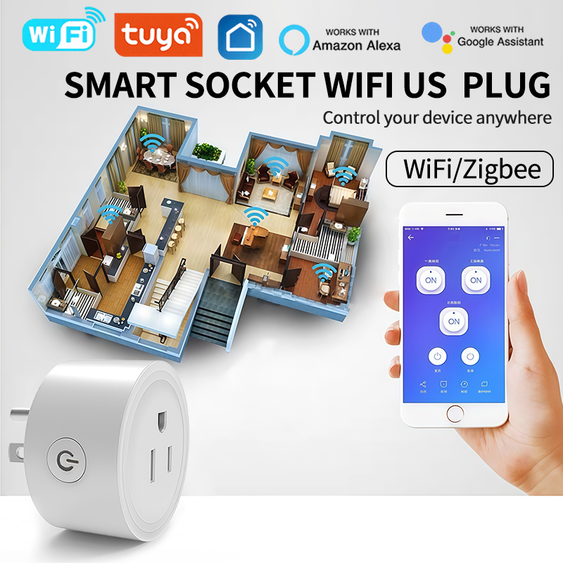 Smart Home Energy App - WiFi Smart Plug met energiemonitoring Spraakbesturing