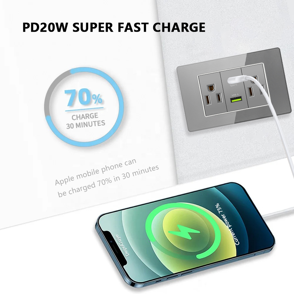 Grijze gehard glazen Amerikaan - Smart Wall Socket recensie en prijs