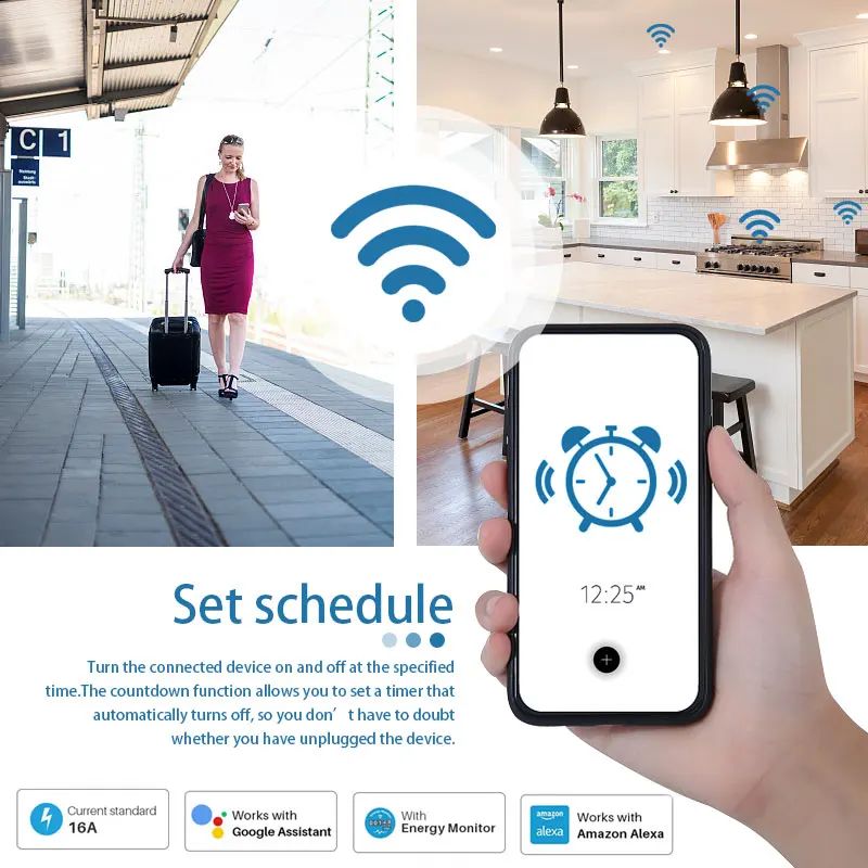 20A EU Smart Plug Wifi-stopcon - Smart Home Energy App recensie en prijs